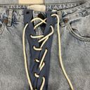 One Teaspoon NEW  28 / 6 Womens  Relaxed Fit Laced Bandit Jeans Lace Up Best Blue Photo 7