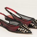 Valentino Garavani   Alcove Rockstud Black Mesh Slingback Ballerina Flat 36 Photo 0