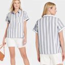 Polo Universal Thread Striped  button down shirt blue/white XL Photo 1