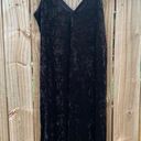 Monki NEW  velvet midi slip dress in black Woman’s size Large NWT Photo 3