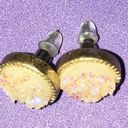 Druzy Earrings Clear Crystal Round Stud Studs NEW Photo 2