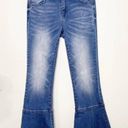 Chelsea and Violet  High Rise Flared Hem Crop Jeans Distressed Frayed Size 25 Photo 2