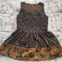 Free People  brown floral smocked fit & flare lined blouse, size XS bohemian Photo 0