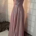 Windsor  Skyla pink Glitter Corset Formal ball gown dress with slit size medium Photo 7