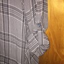 Max Studio Black & White Plaid  Button Down Shirt Size Large Photo 6