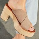 Free People NIB  Kora Platform Clog In Taupe Suede Sz 11 Uk 9 wood heels open toe Photo 0