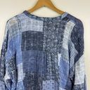 Pilcro  Anthropologie Tiered Tunic Blouse Patchwork Blue Sz XL | Western Cowgirl Photo 4