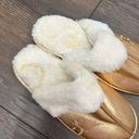 PINK - Victoria's Secret Victoria’s Secret Pink Women’s Medium 7-8 Rose Gold Sherpa Slippers Photo 1