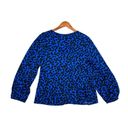 Ava & Viv New  Women's Long Sleeve Sweetheart Knit Blouse - Blue Polka Dot XXL Photo 3