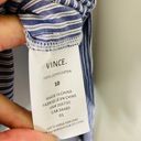 Vince  Tank Top 10 Blue & White Sleeveless Top Half Button Striped Split Hem Photo 4