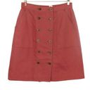 L.L.Bean  Salmon Pink High Rise Button Down Skirt A-Line Mini Skirt Size 8 NWT Photo 0