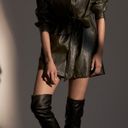 ZARA Khaki Faux Leather Button Down Mini Dress Photo 1