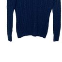 Brooks Brothers  Women's Sweater Cashmere Cable Knit Long Sleeve V-Neck Blue XL Photo 4