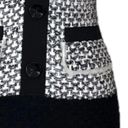 St. John Women’s Dress Shift Pencil Tweed Button Front Black White Size 2 Photo 9