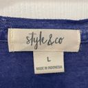 Style & Co . Blue Sheer Athletic Pocket Short Sleeve Tee Women’s Size L Photo 2