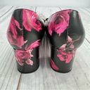 Kate Spade  Black and Pink Rose Floral Block Heel Pumps with Bow Size 6.5M Photo 8