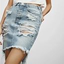 One Teaspoon NWT  Wilde Distressed Denim Skirt Photo 1