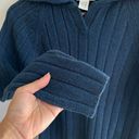 L.L.Bean  Vintage 90s Blue Teal Collar Knit Cotton Lambswool Sweater Womens XS Photo 4