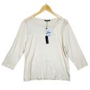 Cable & Gauge NWT Cable & Gague Ivory Sheer Shoulder Long Sleeve Pullover Sweater Size X-Large Photo 0