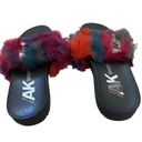 Anne Klein  Sport Faux Fur Slides Beach Sandals Coastal Summer Lounge Photo 4