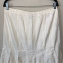 Ralph Lauren  White Cotton Denim Mermaid Trumpet Pleated Skirt Size 8 Medium Photo 4