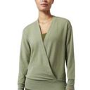 Athleta  Parana V Neck Wrap Sweatshirt Cardigan/ Eucalyptus Olive Oversized Nwot Photo 0