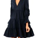 Tuckernuck  Pomander Place Navy Blue Kenzo Tiered Cotton Poplin Dress Photo 0