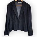 American Vintage Vintage Kim Rogers Black Faux Crushed Velvet Suede One Button Blazer Coat XL Photo 0