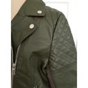 Krass&co Boundless North North&. Womens Faux Leather Moto Jacket Wonderland Green Sz M Photo 2