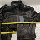 Cole Haan  351M2014 Size M Belted 100% Genuine Lambskin Leather Jacket Black Photo 8