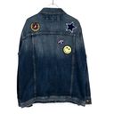 EXPRESS Y2k Vintage  Jean Jacket with Patches Medium Heart Kidcore Retro Denim Photo 1