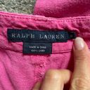 Ralph Lauren  Hot Pink Mid Rise Wide Leg 100% Linen Pants 8 Photo 3