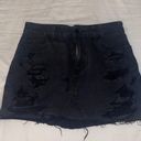 Hollister Black High Rise Ripped Denim Skirt Size 3 Photo 3