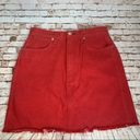 Rag and Bone  Moss Red Denim Mini Skirt Size S Photo 2