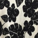 Cathy Daniels Black White Wool Hibiscus Floral Palm Leaves Sweater Photo 2