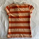 Y2K Orange Stripped Collared Shirt Size M Photo 2