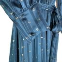 MISA Los Angeles MISA Gabriella Ruffle Trim Midi Dress in Metallic Teal Size XS NWT Photo 5