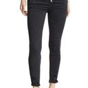 J Brand  Natasha Sky-High Cropped Skinny Jeans Bellatrix Destruct Black Denim 25 Photo 0