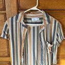 ONIA Striped Crop Button Up  Photo 0