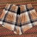 Lounge BLACK & BROWN STRETCH PLAID CASUAL  SHORTS Photo 0