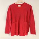 MELLODAY  Red Knit Fall Winter Pocket Oversized Sweater X-Small Photo 1