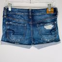 American Eagle  6 Super Super Stretch X Midi Destroyed Faux Patches Jean Shorts Photo 6