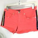 Juicy Couture  Orange Sequin Stripe Denim Shorts 27 Photo 0