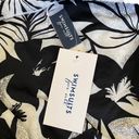 Swimsuit For All NWT Swimsuits For All Floral Blouson Halter Tankini Top Black White Size 16 Photo 3