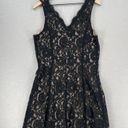 The Loft  Dress Womens 10 Black Lace Overlay Sleeveless Above Knee Dressy Formal Photo 10