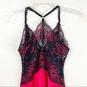 In Bloom  BY JONQUIL Red And Black Lace Trim Adjustable Straps Lingerie Nightie Photo 3