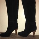 Joie  Caviar Black Suede Tall Heeled Boots With Stitching… Photo 1