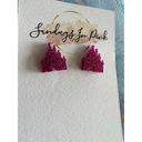 Magic  Kingdom Castle Pink Stud Earrings NEW Photo 2