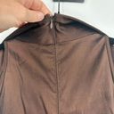 Cache  Lux Tadashi Shoji Dress Brown Ruched Taffeta Gown Size 6 Evening Collared Photo 3