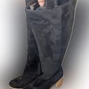 Target  Brand Faux Suede Black Knee High Length Boots Chunky Heel Size 9.5 Photo 1